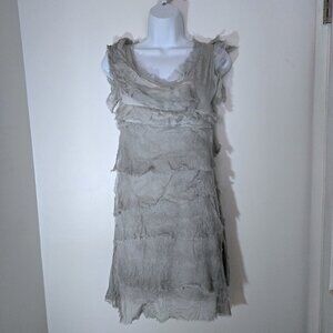 Elloquent Tiered Ruffle Silk Dress